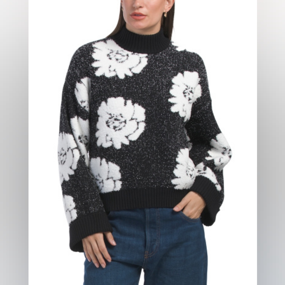 BELLDINI | Floral Mockneck Sweater